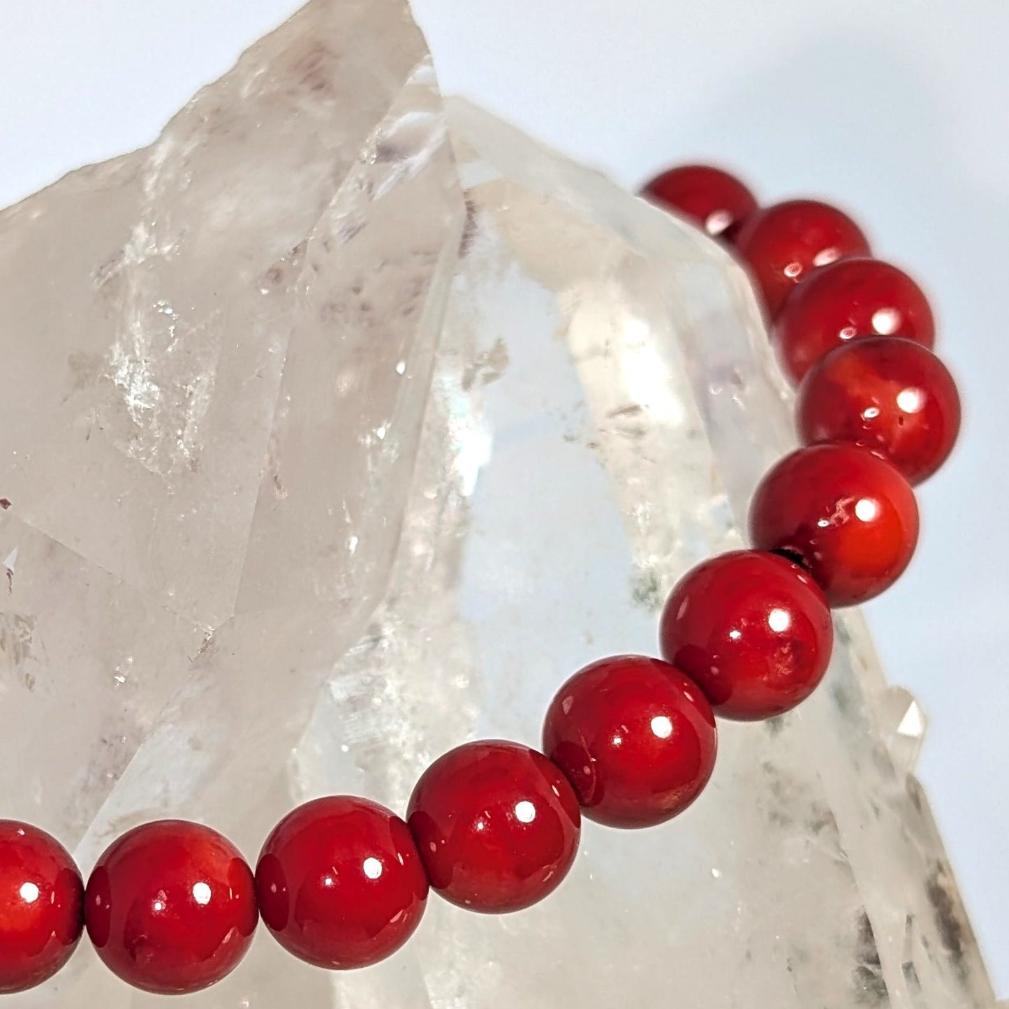 8mm Red Coral Bracelet
