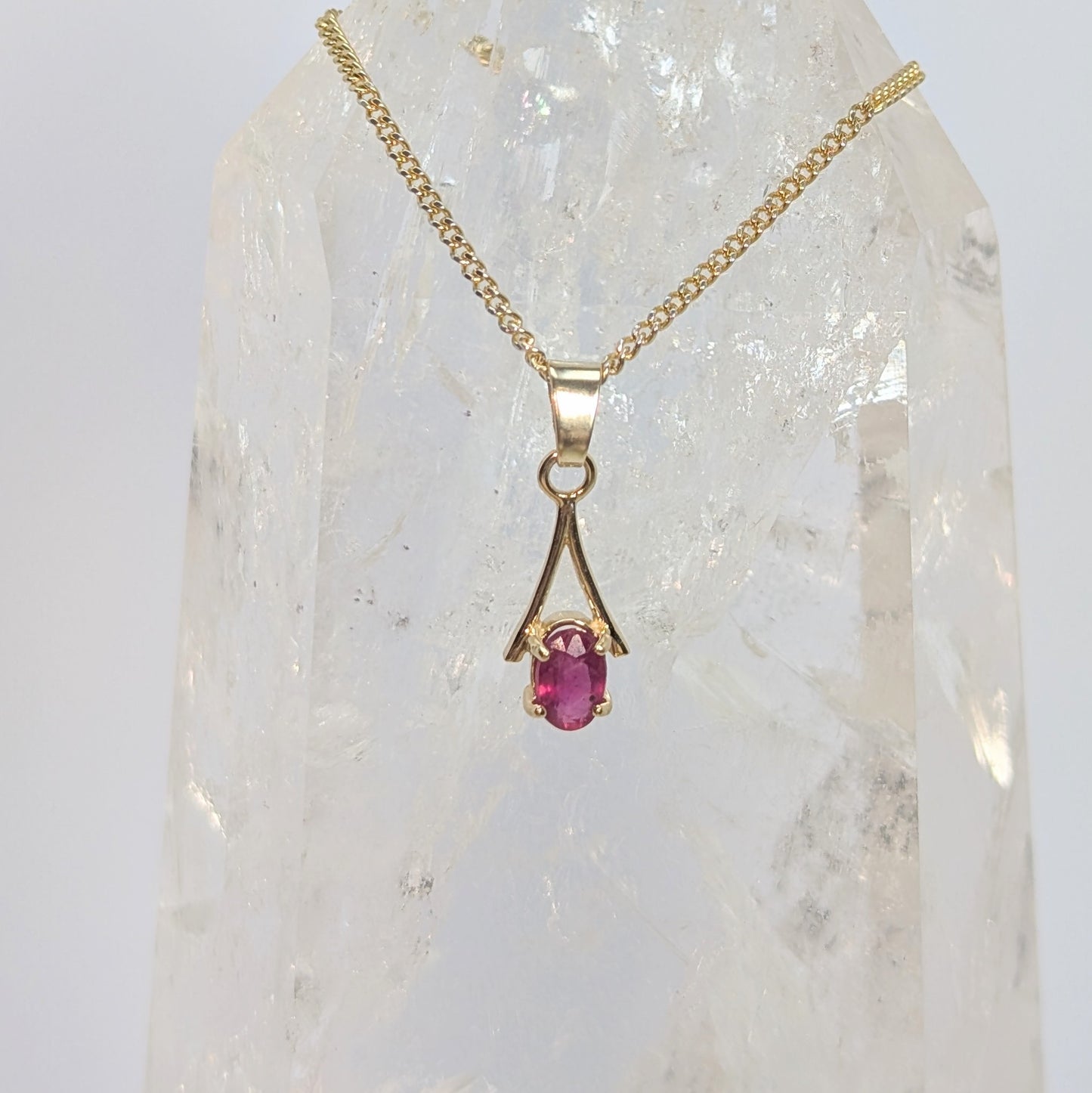 Ruby 9ct 6x4a Necklace
