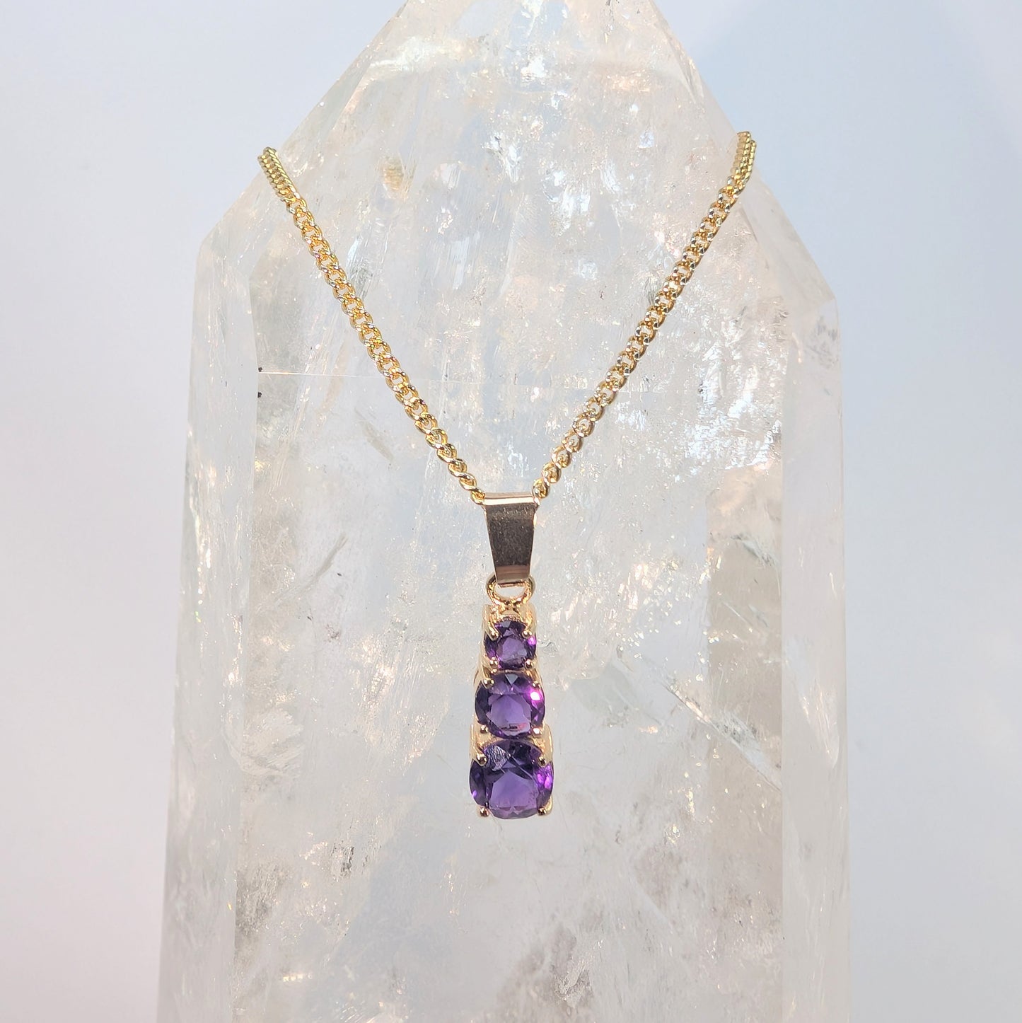 Amethyst 9ct Snowman Necklace