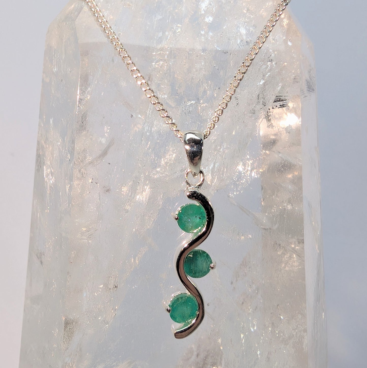 3 Stone Pendant Sterling Silver