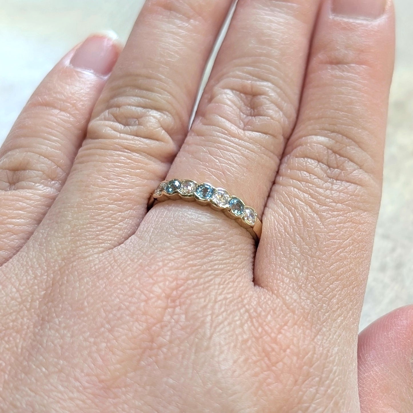 Topaz & CZ Ring 9ct R42.5