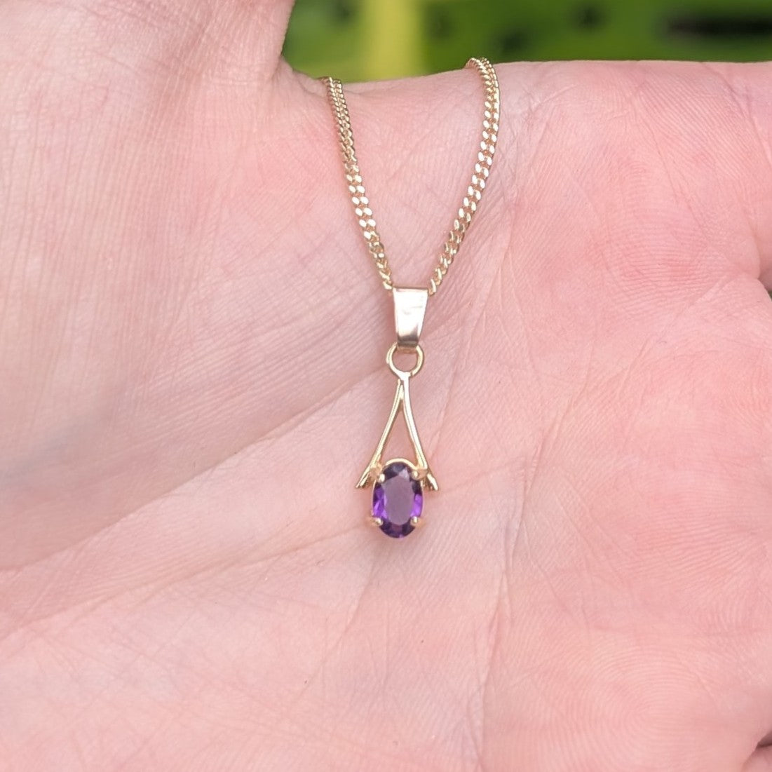 Amethyst 9ct 6x4a Necklace