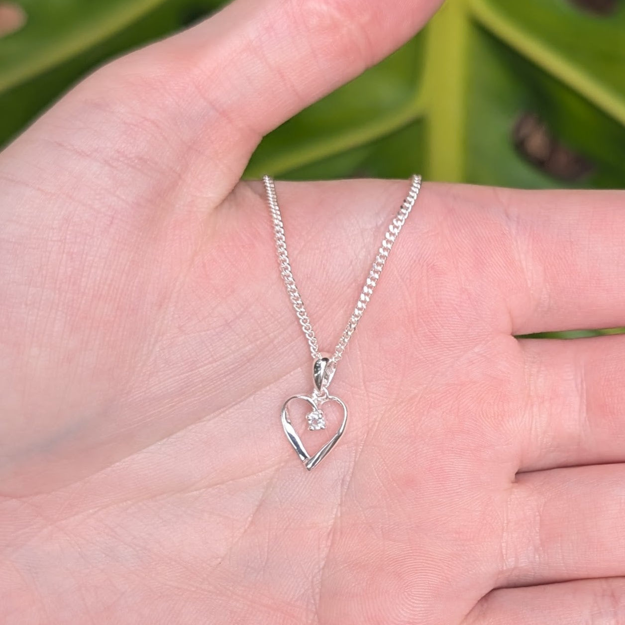 Topaz Silver Heart Necklace