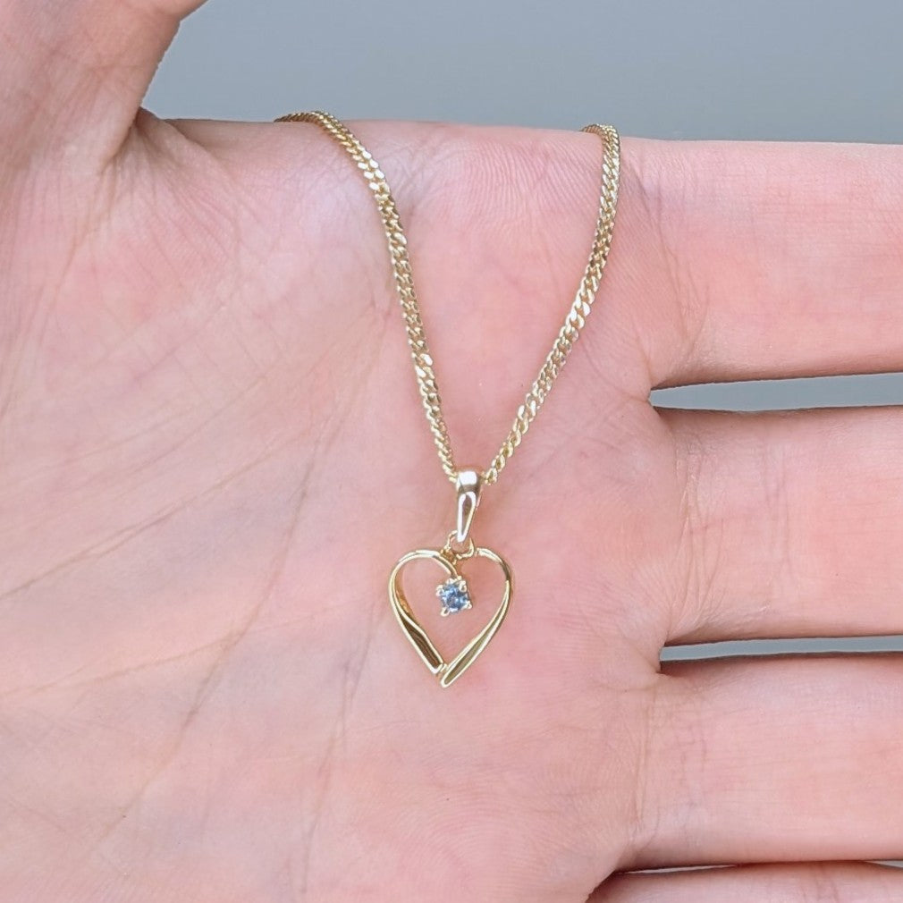 Aquamarine 9ct Heart Necklace