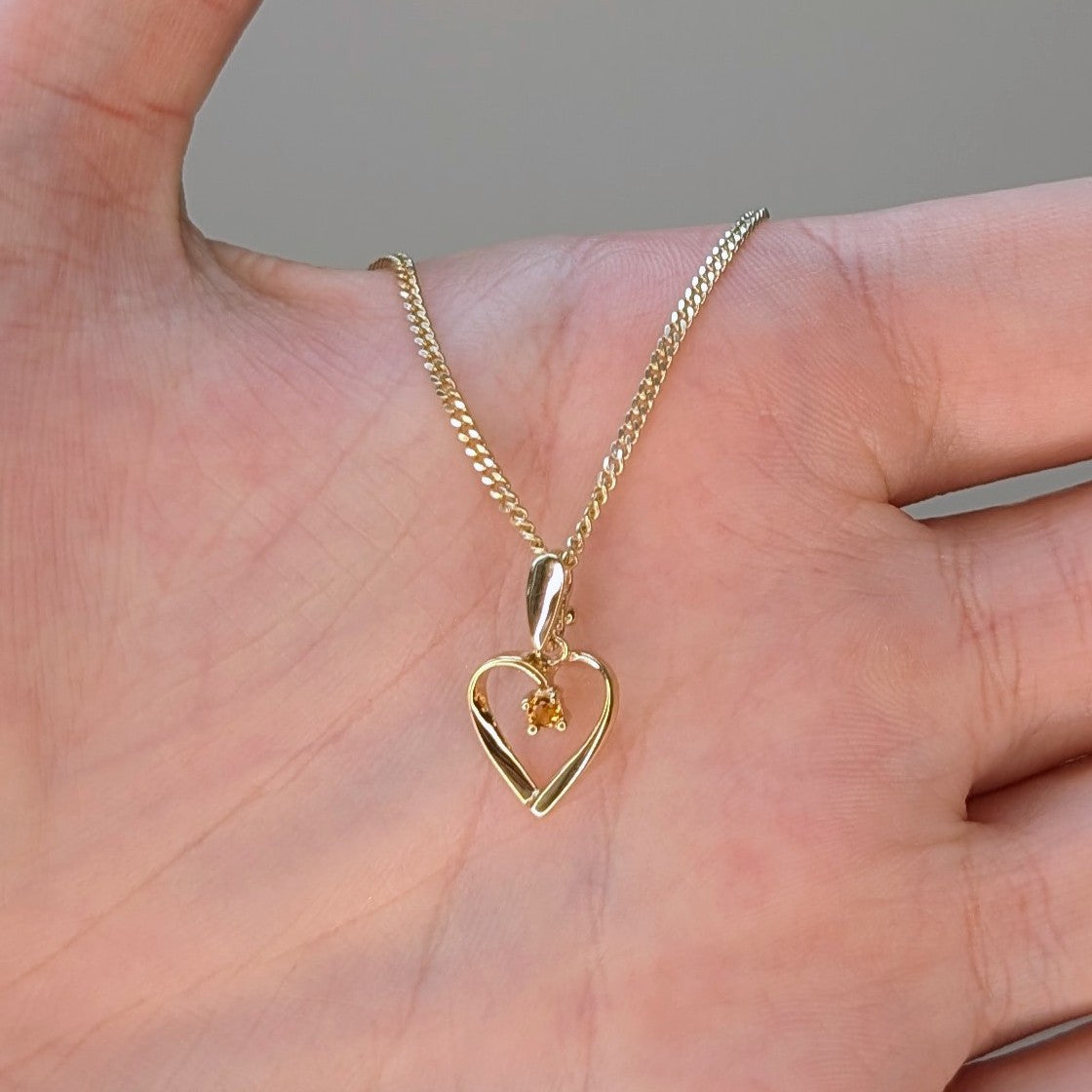 Citrine 9ct Heart Necklace