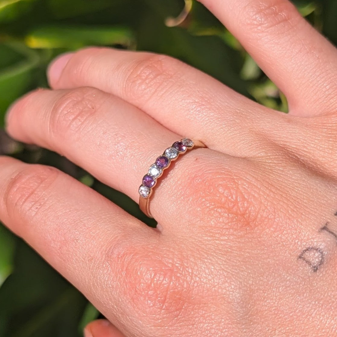 Amethyst & CZ Ring 9ct R42.5