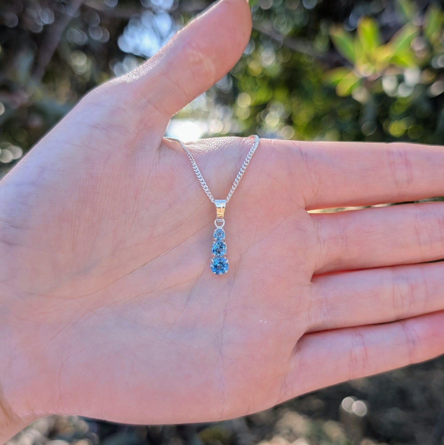 Topaz Silver Snowman Necklace