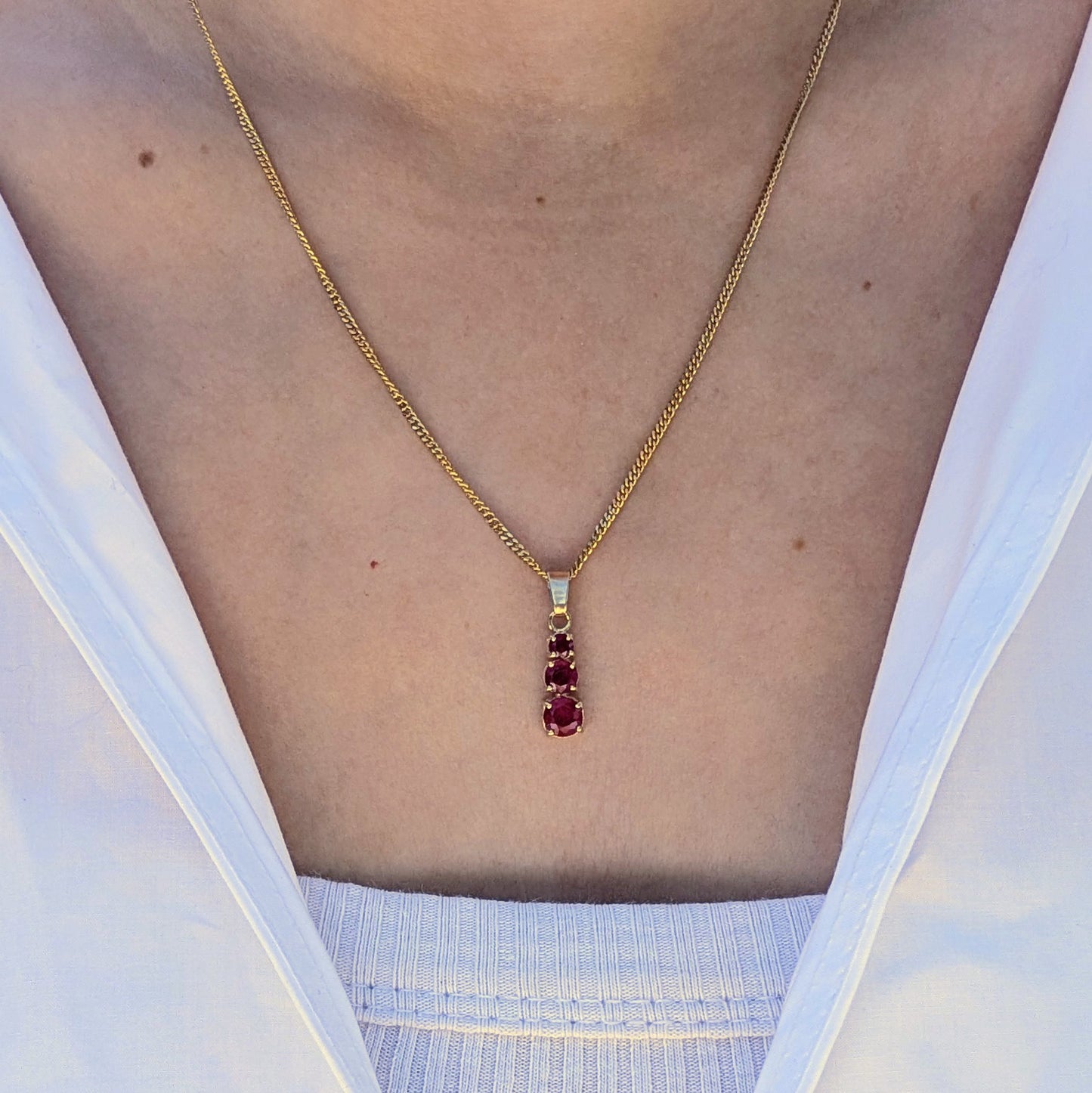 Ruby 9ct Snowman Necklace