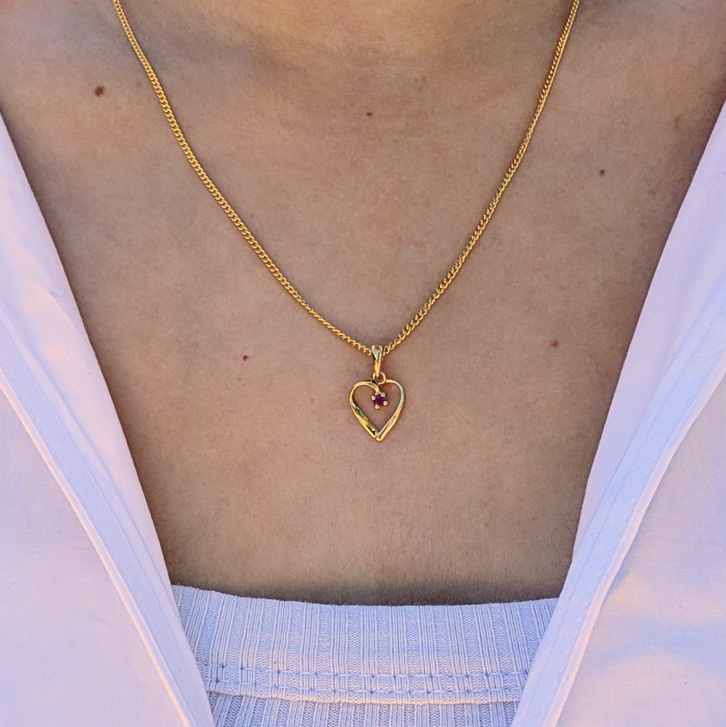 Ruby 9ct Heart Necklace
