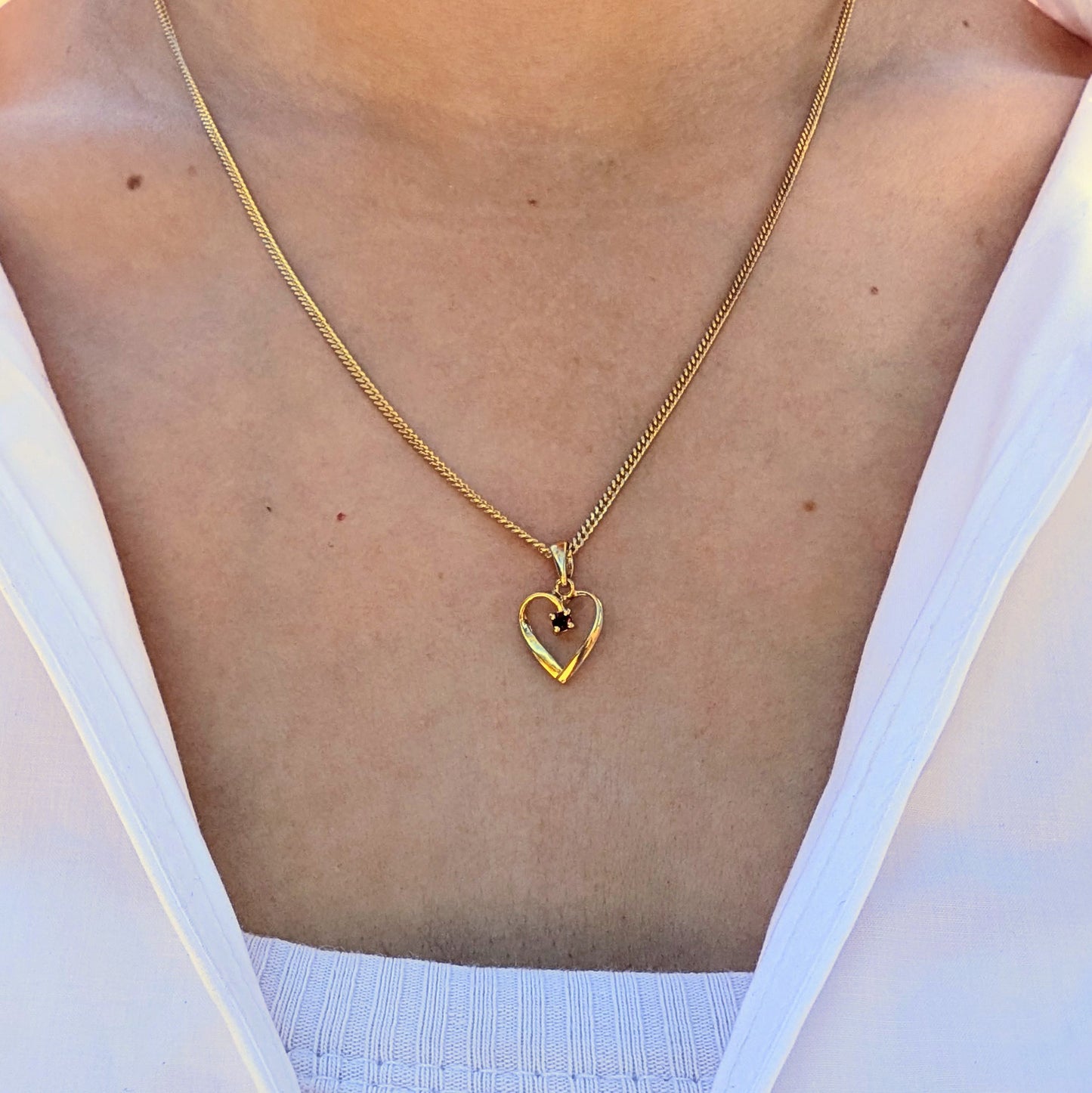 Sapphire 9ct Heart Necklace