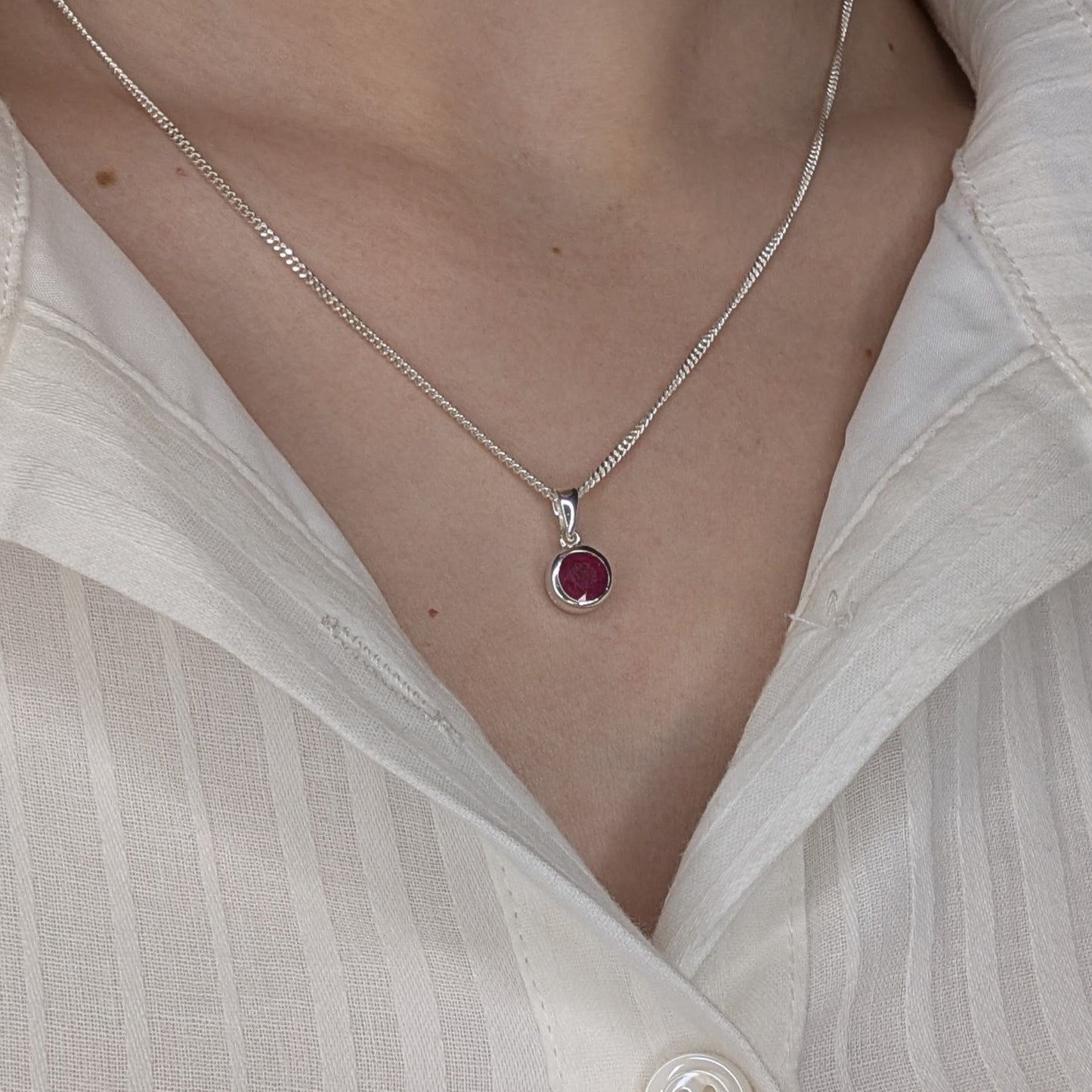 Ruby 9ct Rubover Necklace