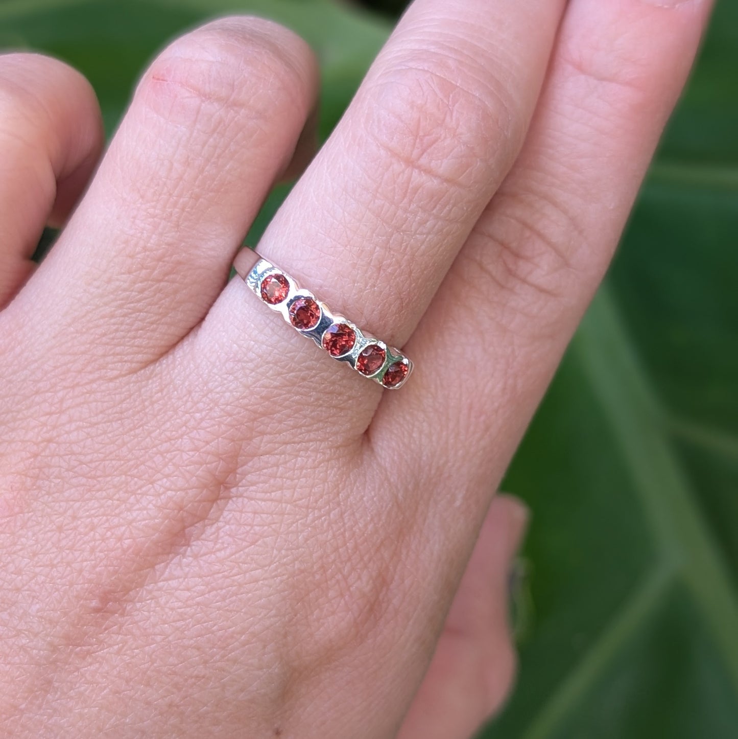Garnet Ring Sterling Silver R46