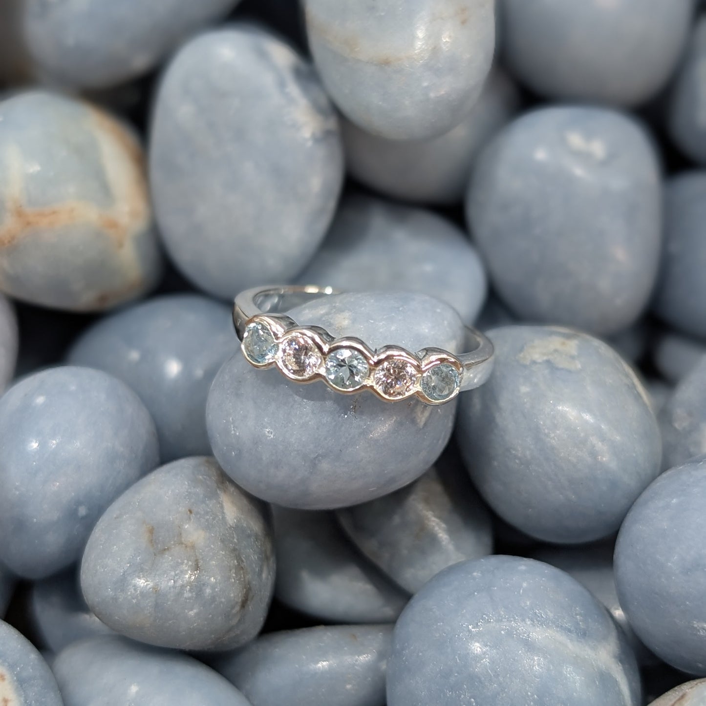 Topaz & CZ Ring Sterling Silver R51