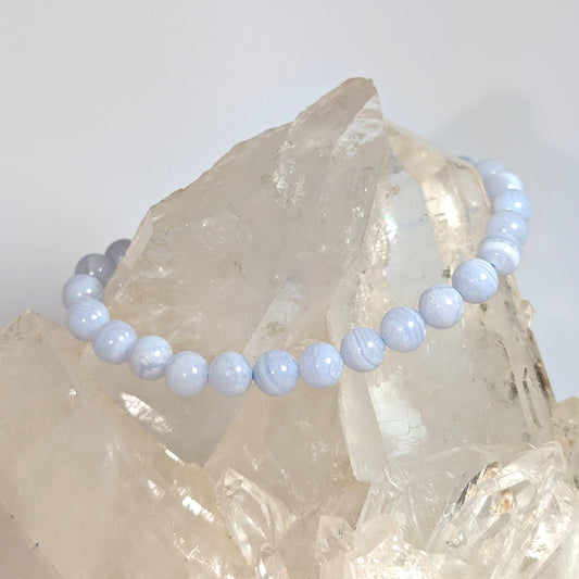 6mm Blue Lace Agate Bracelet