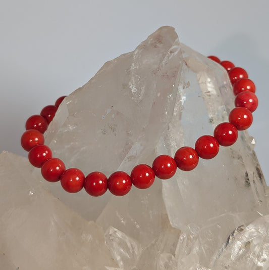 6mm Red Coral Bracelet