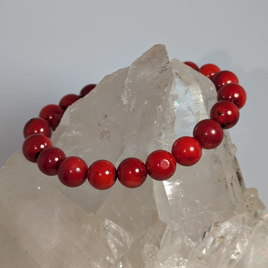 10mm Red Coral Bracelet