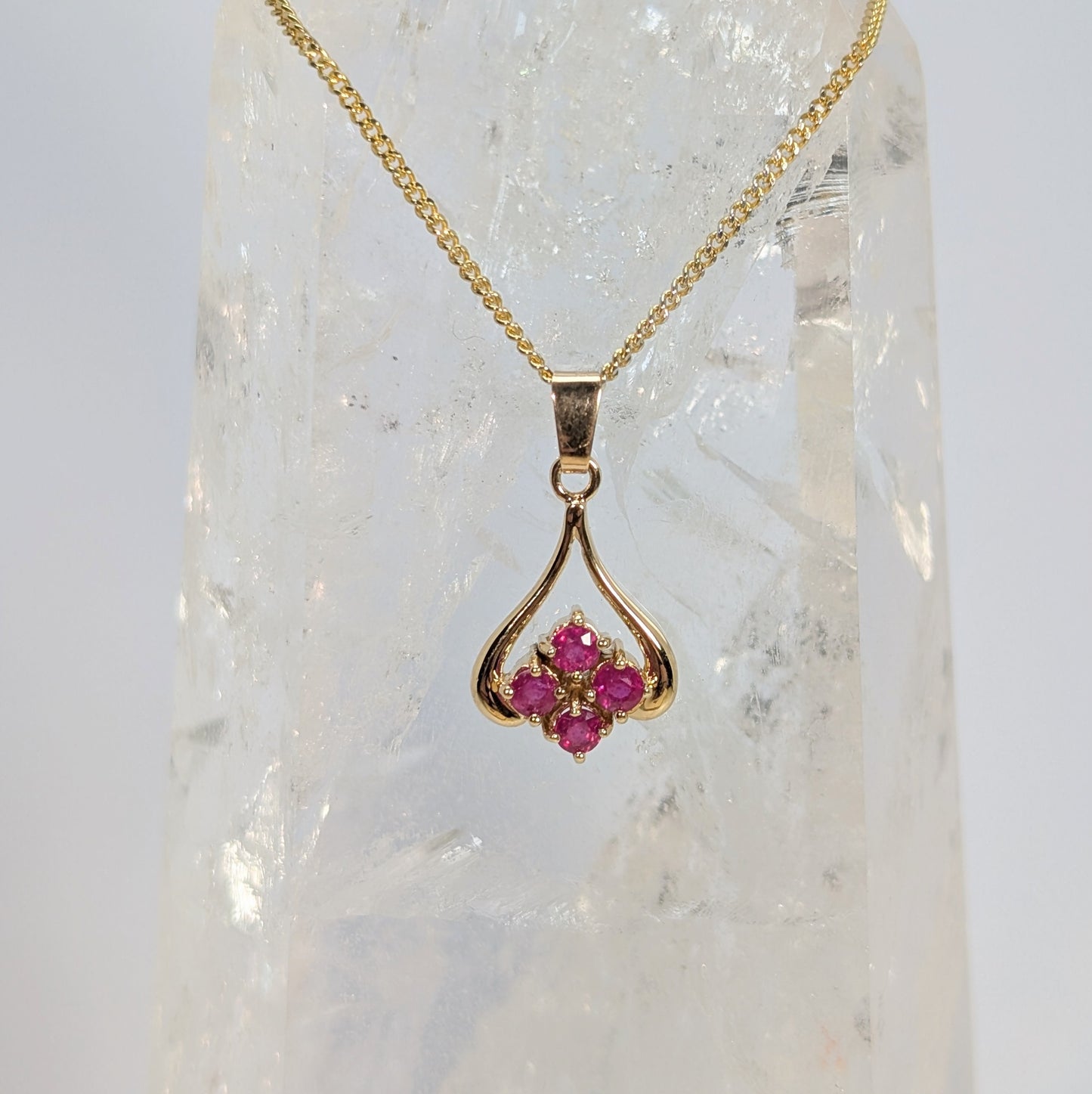 4 Stone Pendant 9ct Gold
