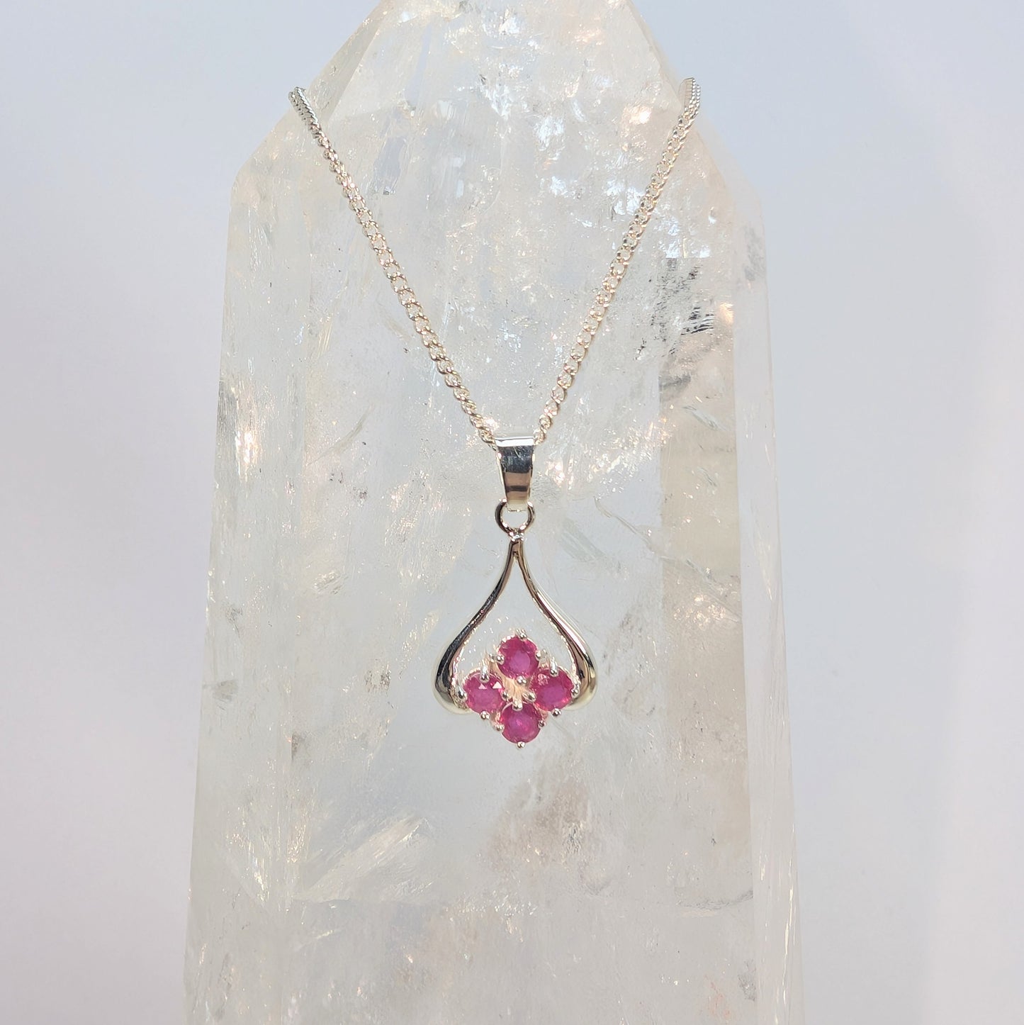 4 Stone Sterling Silver Pendant