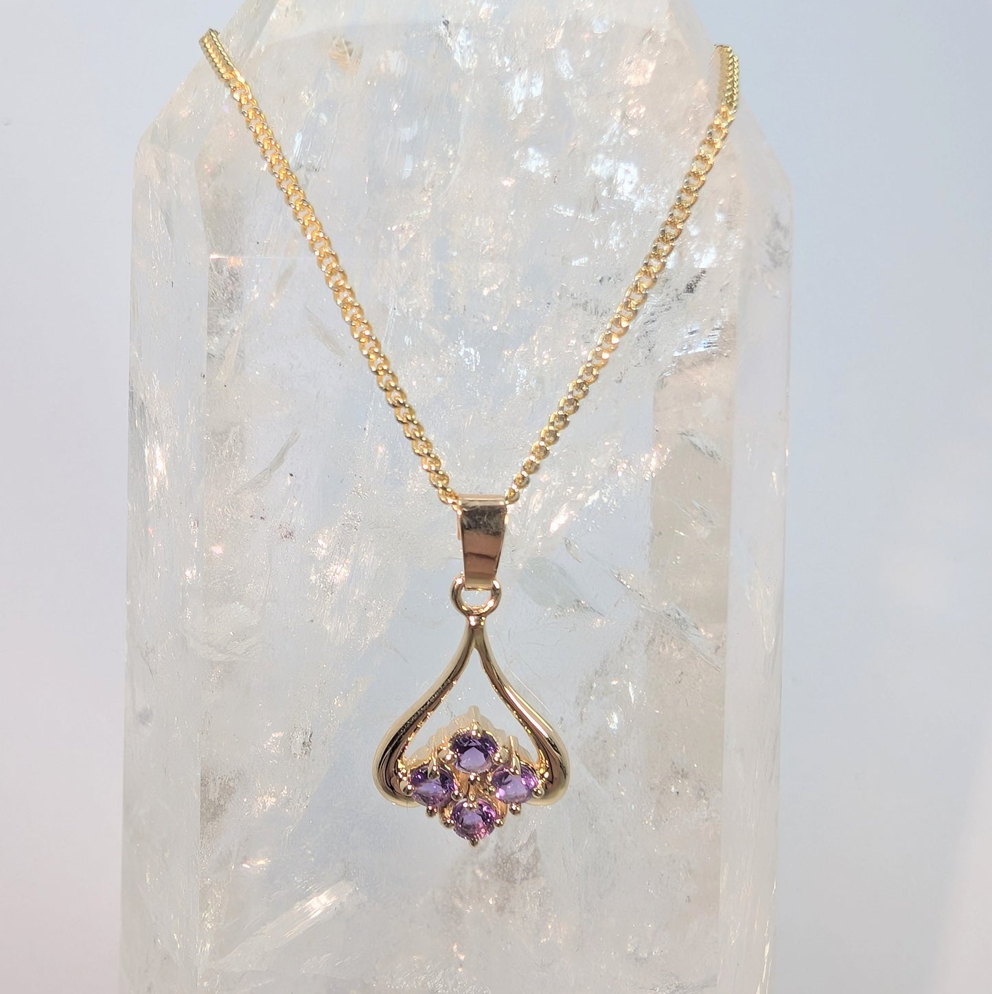 4 Stone Pendant 9ct Gold