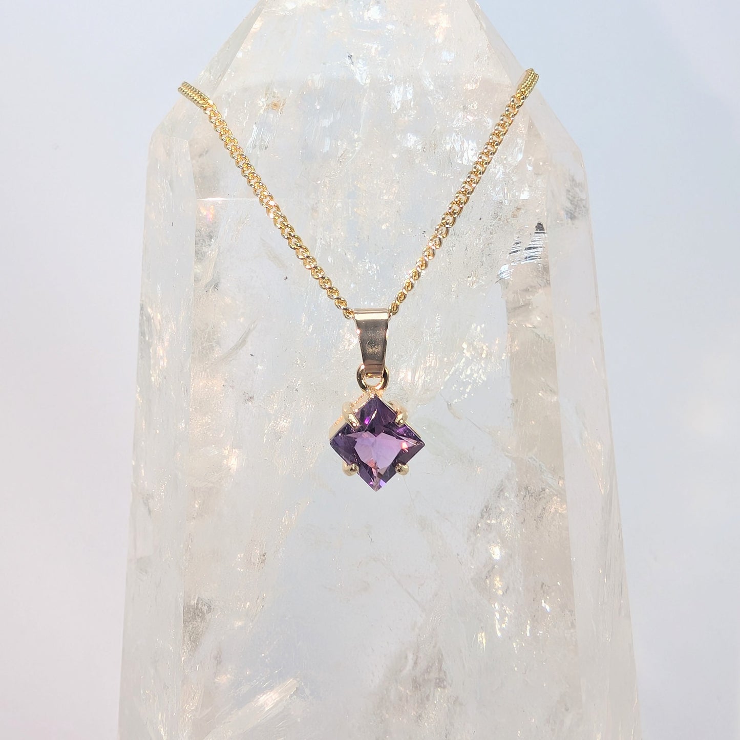 Amethyst 9ct 6mm Princess Necklace