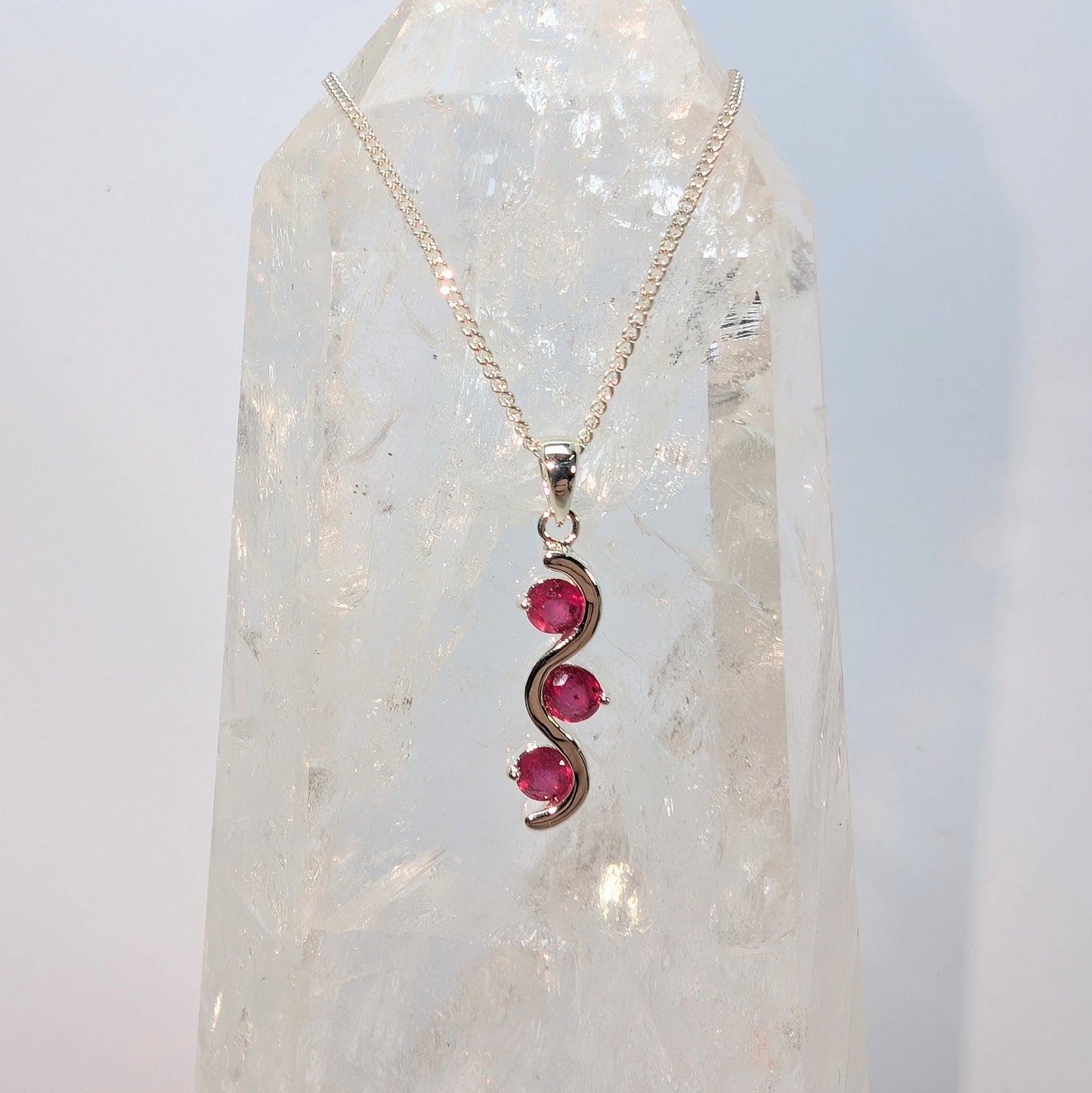 3 Stone Pendant Sterling Silver