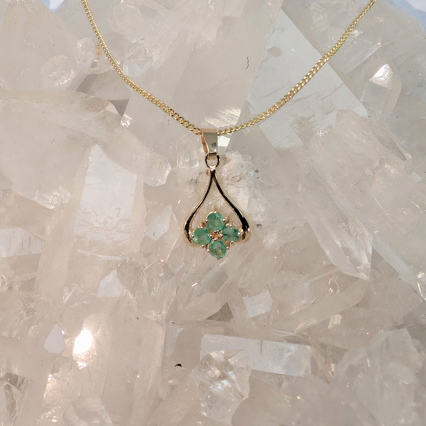 4 Stone Pendant 9ct Gold