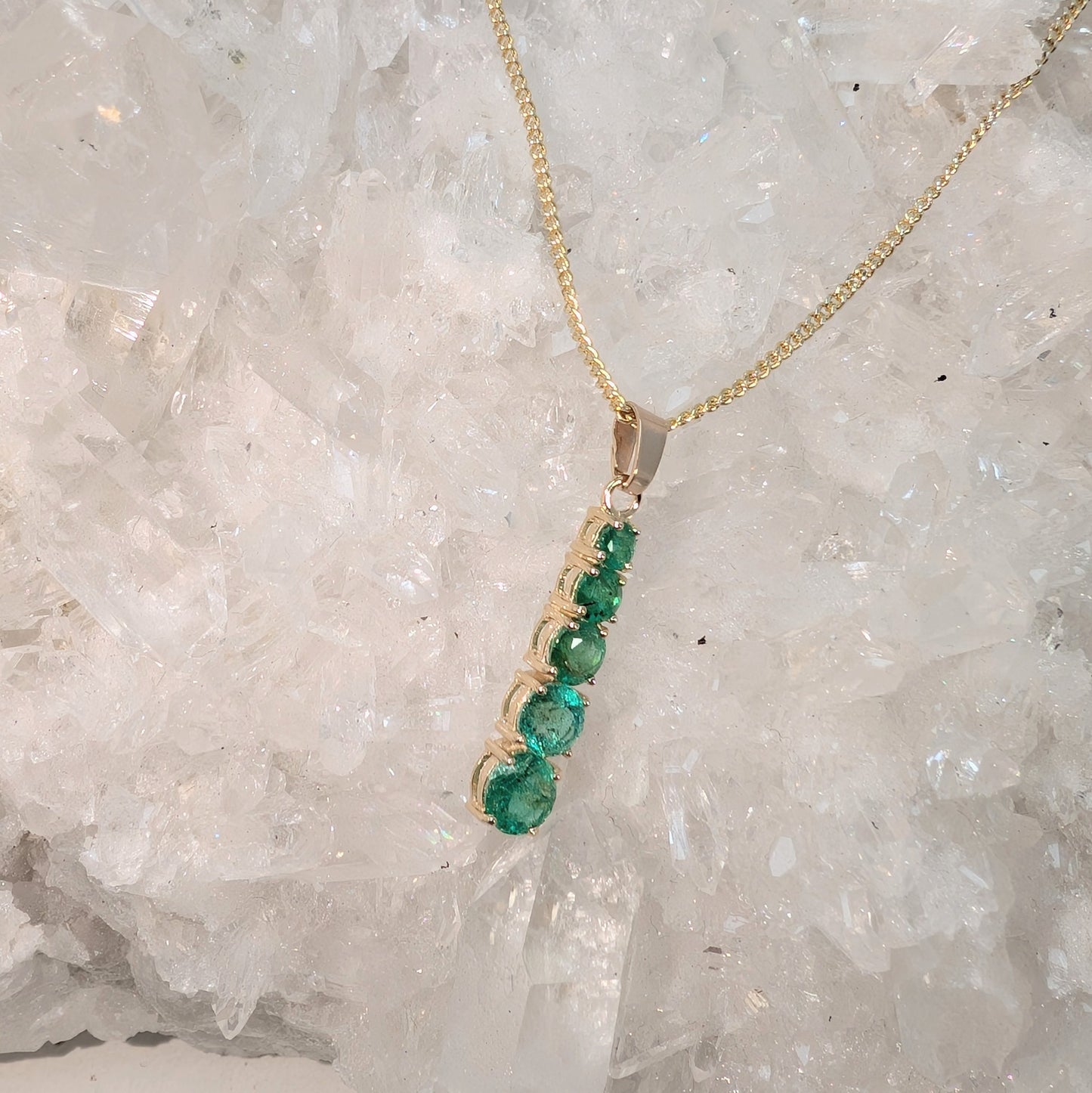 Long Snowman 9ct Gold Pendant