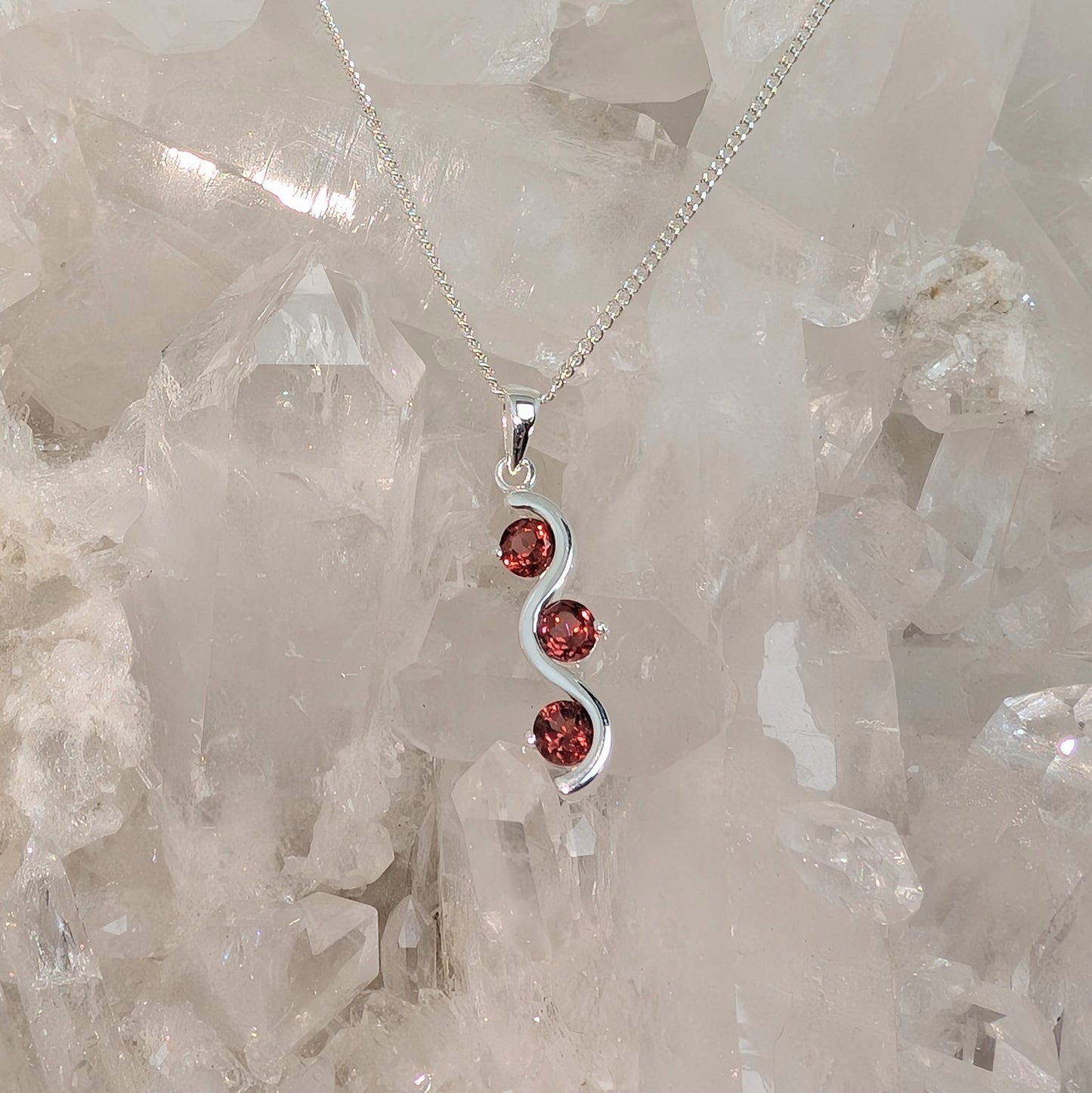 3 Stone Pendant Sterling Silver
