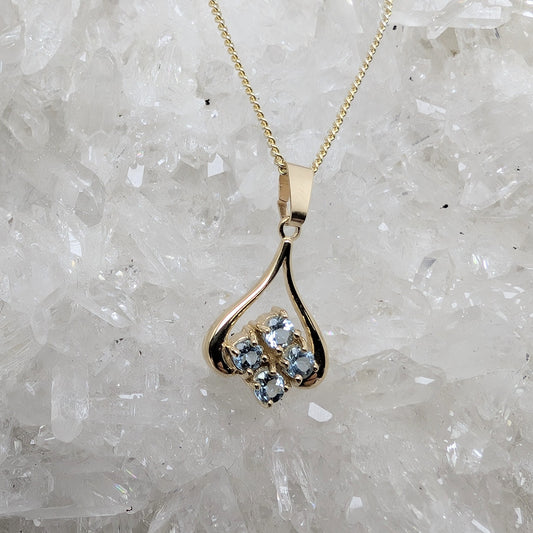 4 Stone Pendant 9ct Gold