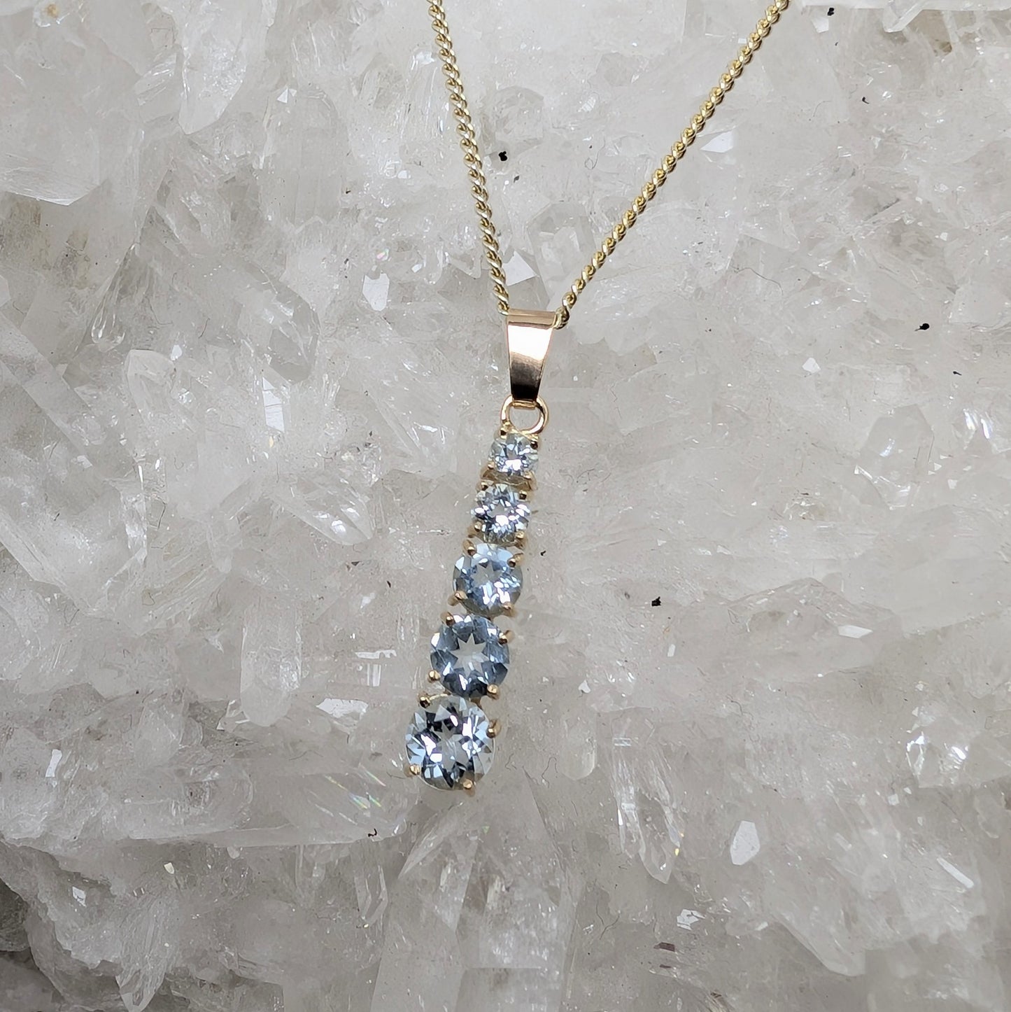 Long Snowman 9ct Gold Pendant