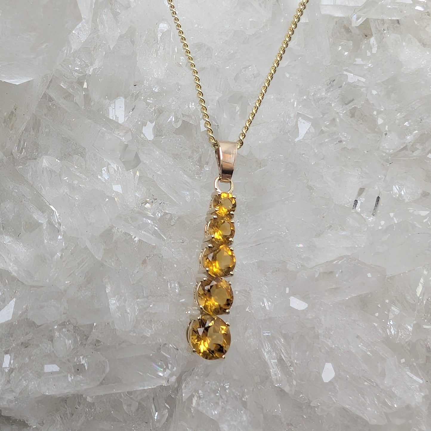 Long Snowman 9ct Gold Pendant