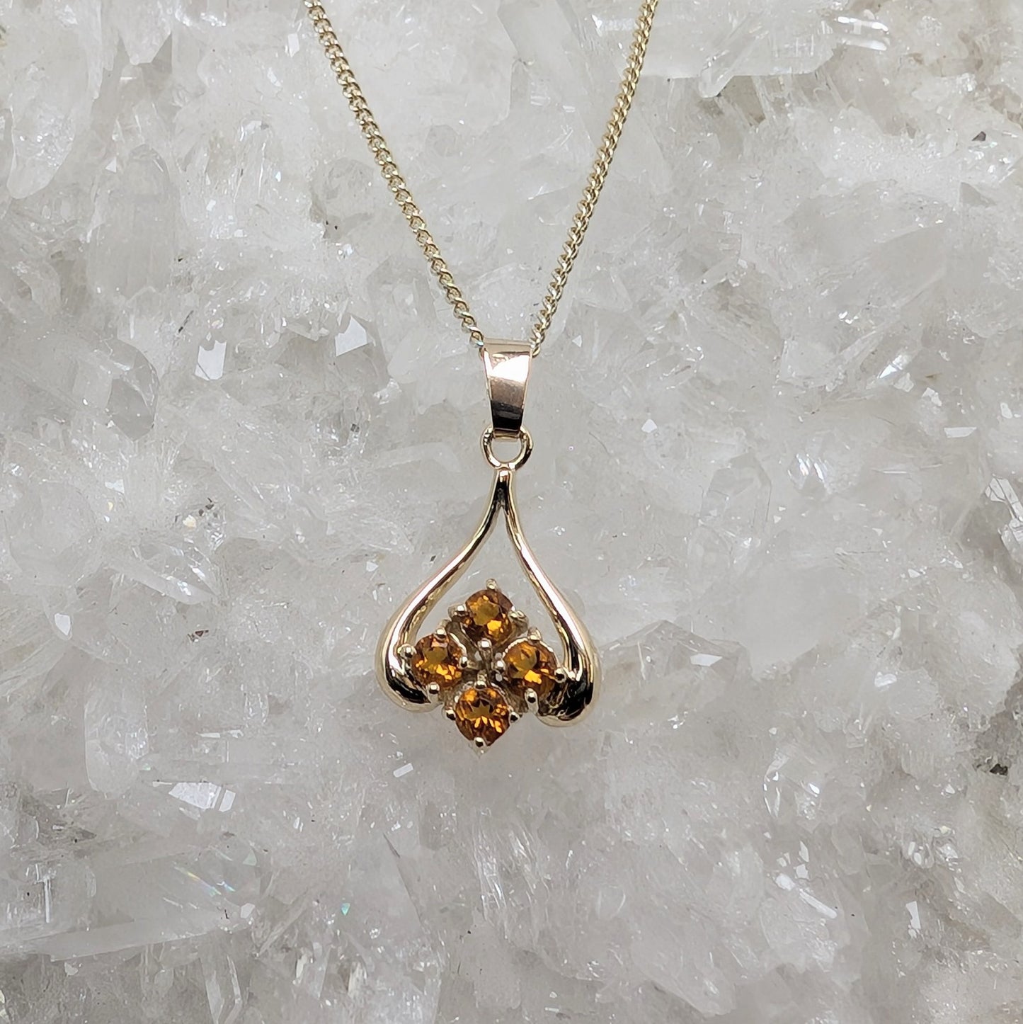 4 Stone Pendant 9ct Gold