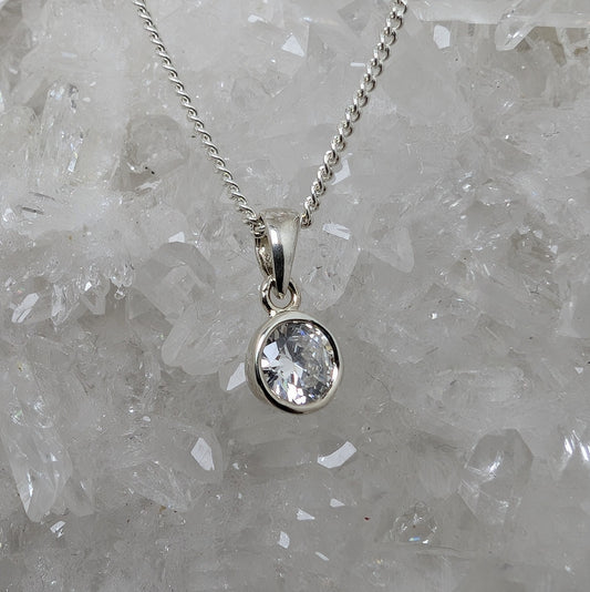 Bezel Sterling Silver Pendant