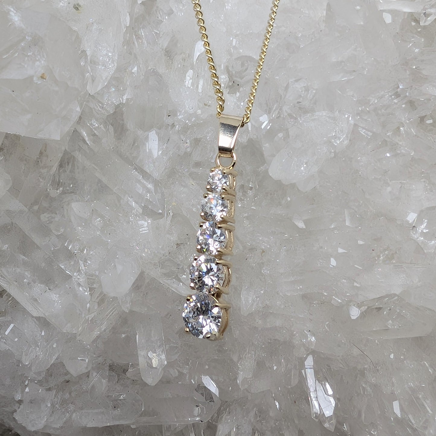 Long Snowman 9ct Gold Pendant