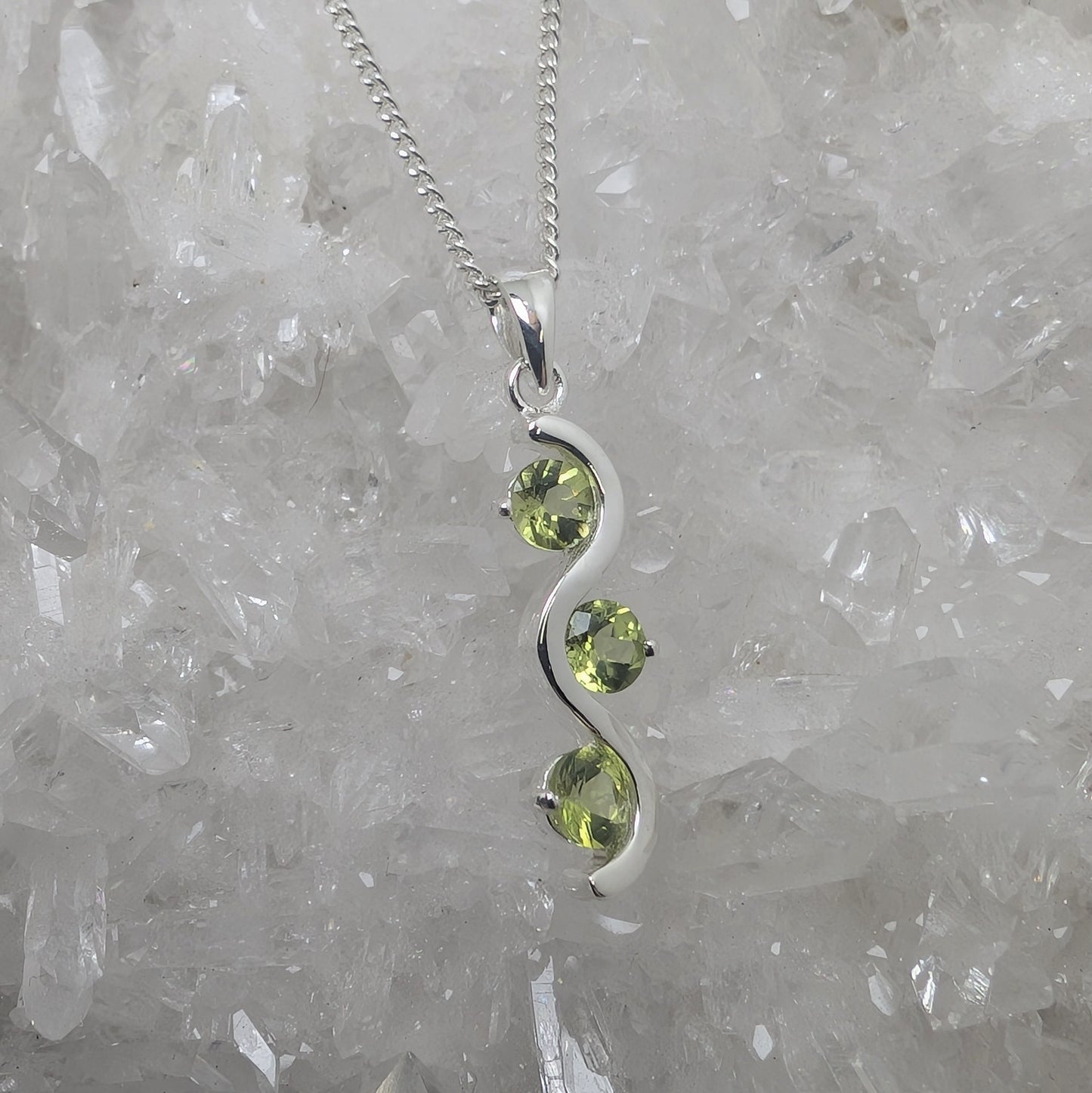 3 Stone Pendant Sterling Silver