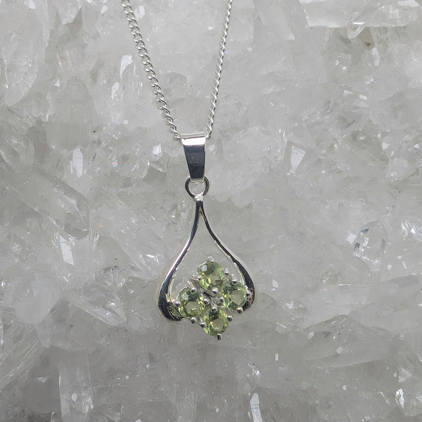 4 Stone Sterling Silver Pendant