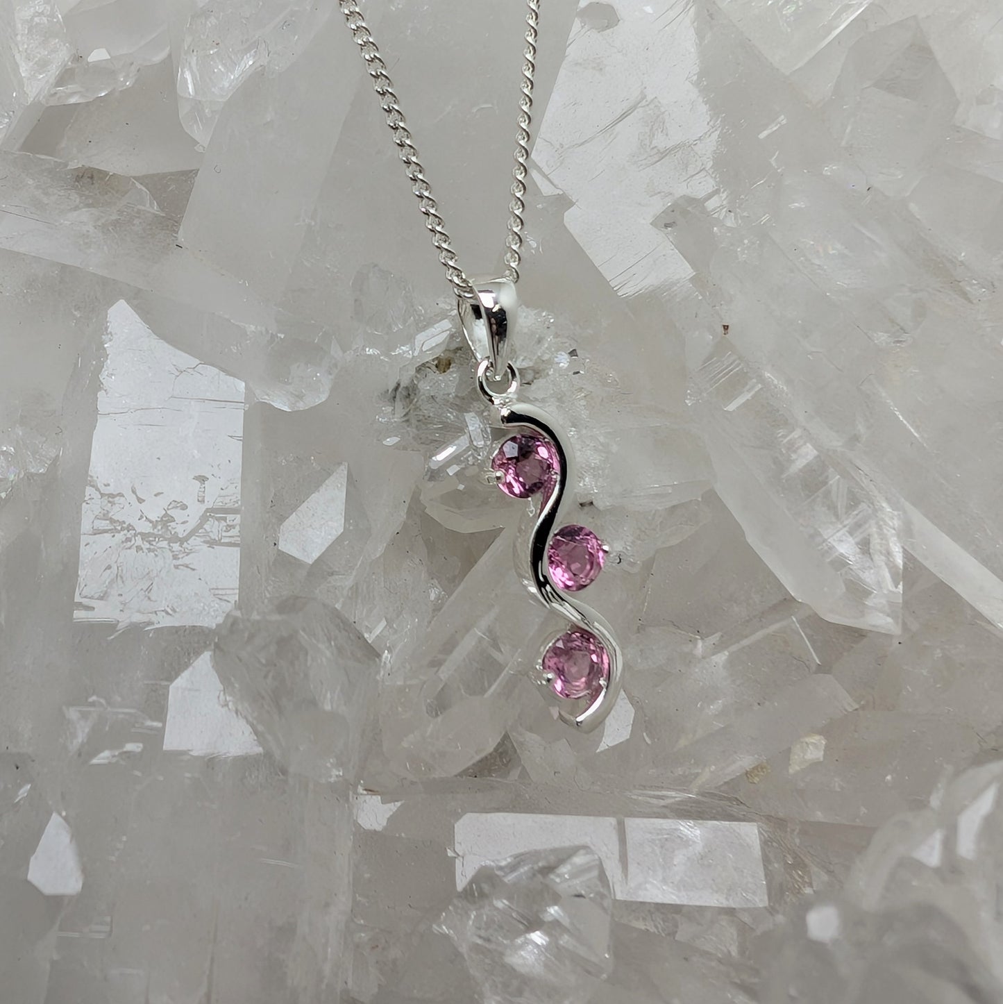 3 Stone Pendant Sterling Silver