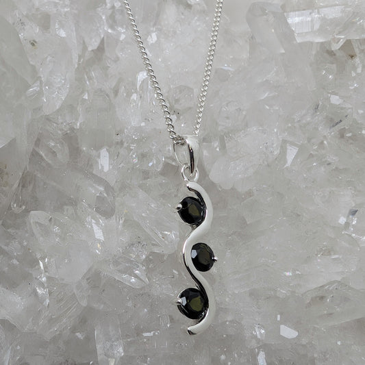 3 Stone Pendant Sterling Silver