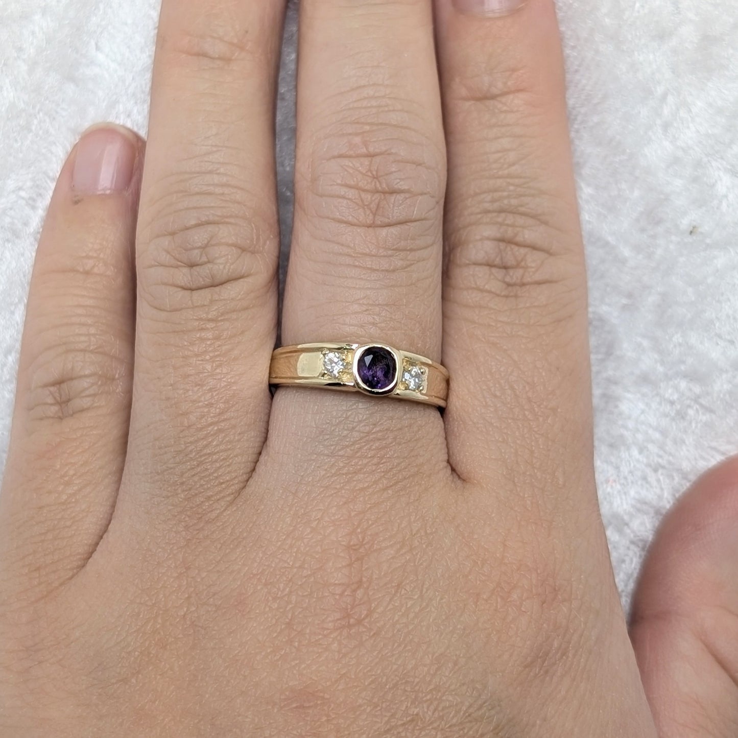 Amethyst & CZ Ring 9ct R2