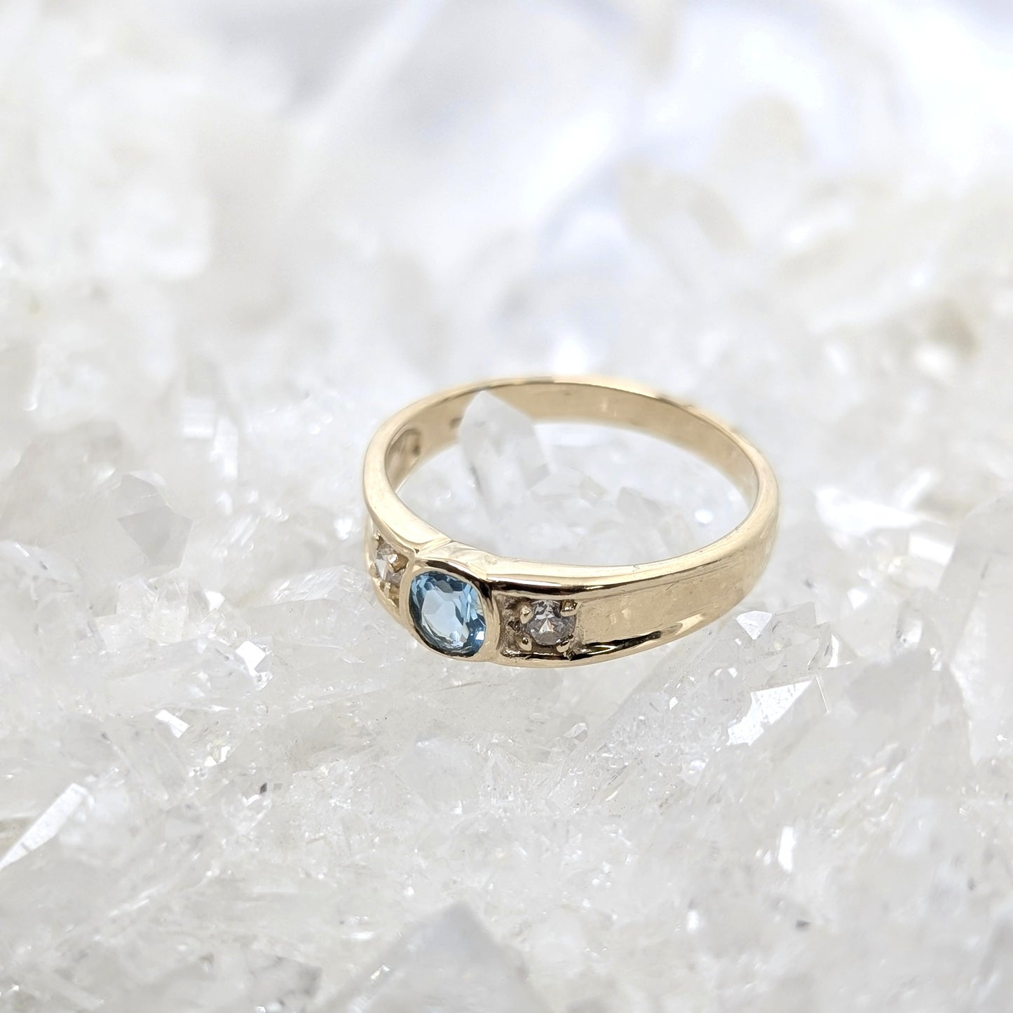 Topaz & CZ Ring 9ct R2