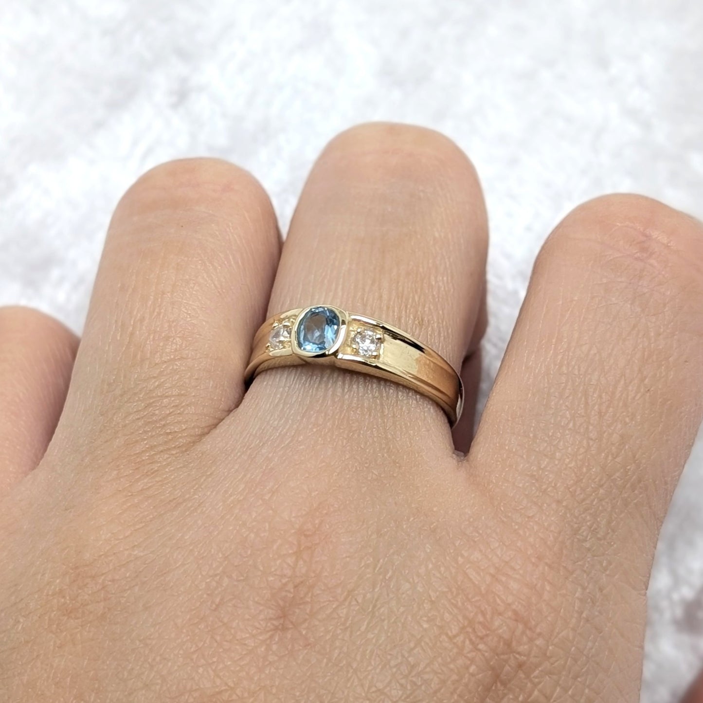 Topaz & CZ Ring 9ct R2