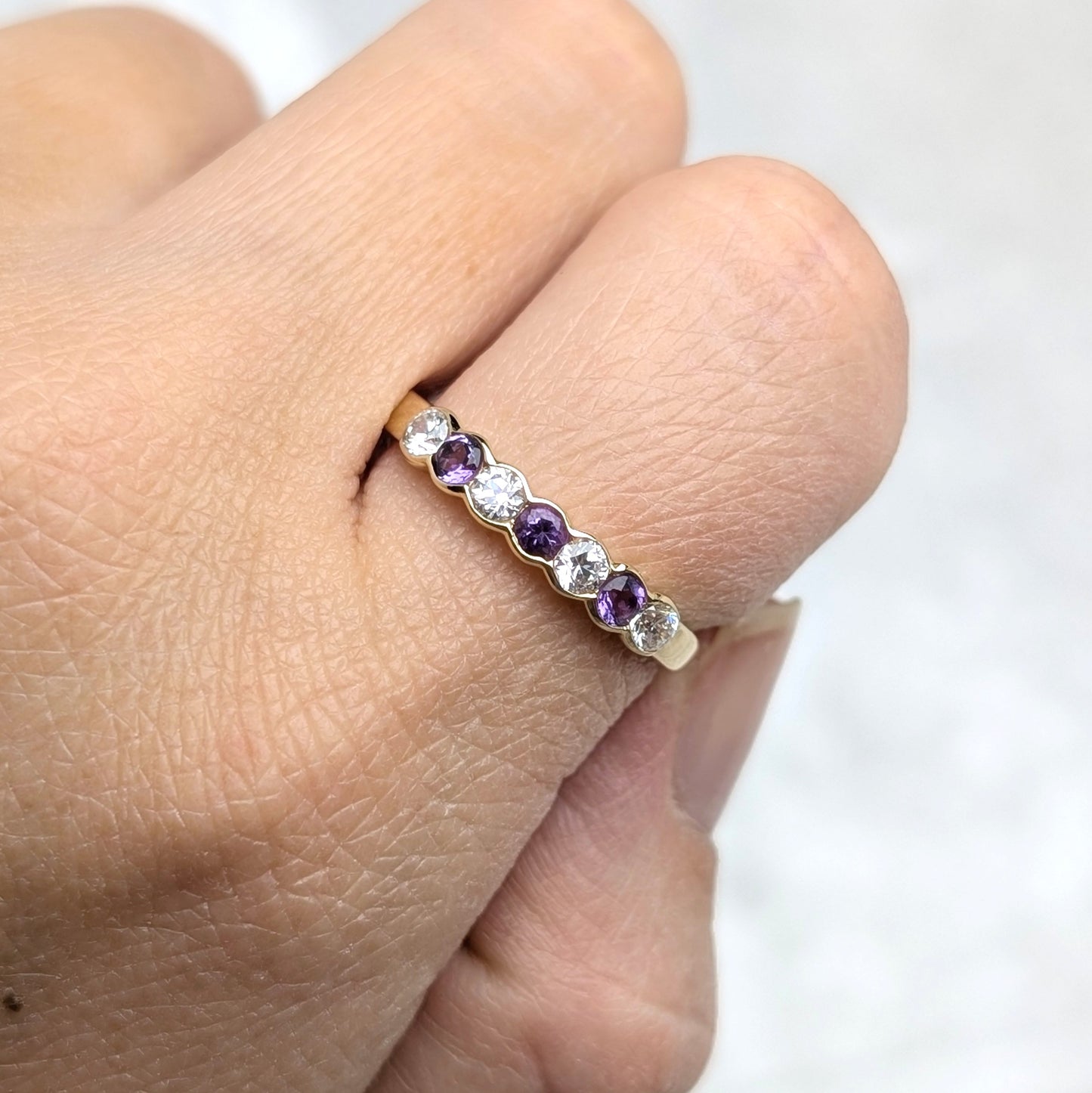 Amethyst & CZ Ring 9ct R42.5
