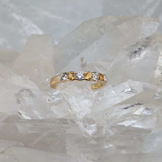 Citrine & CZ Ring 9ct R42.5