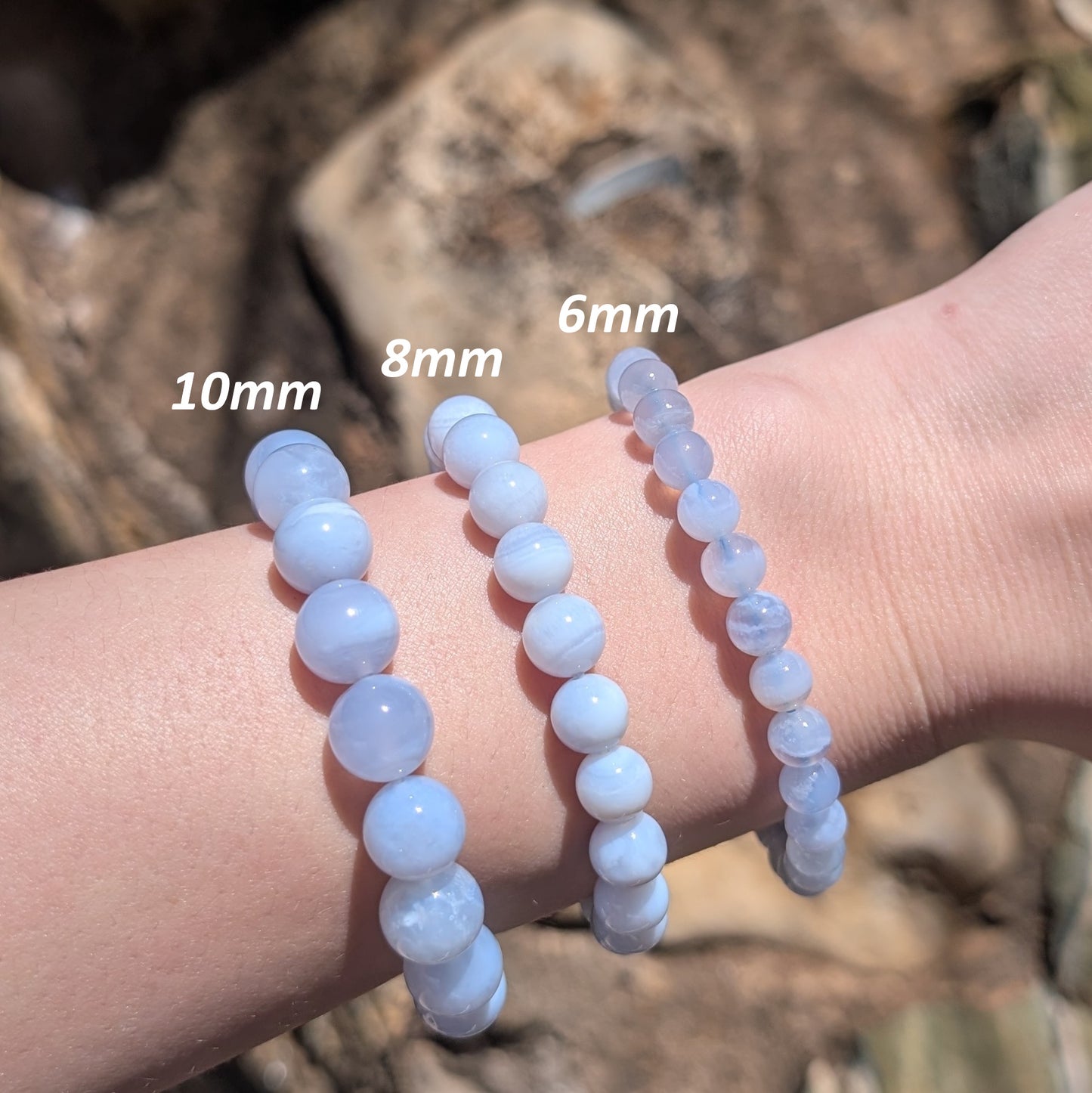 10mm Blue Lace Agate Bracelet