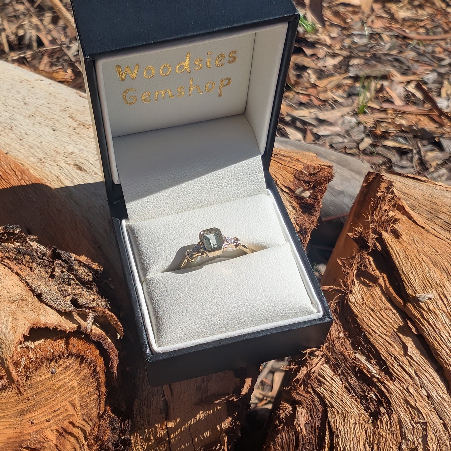 Aquamarine & Diamond Ring 9ct R1
