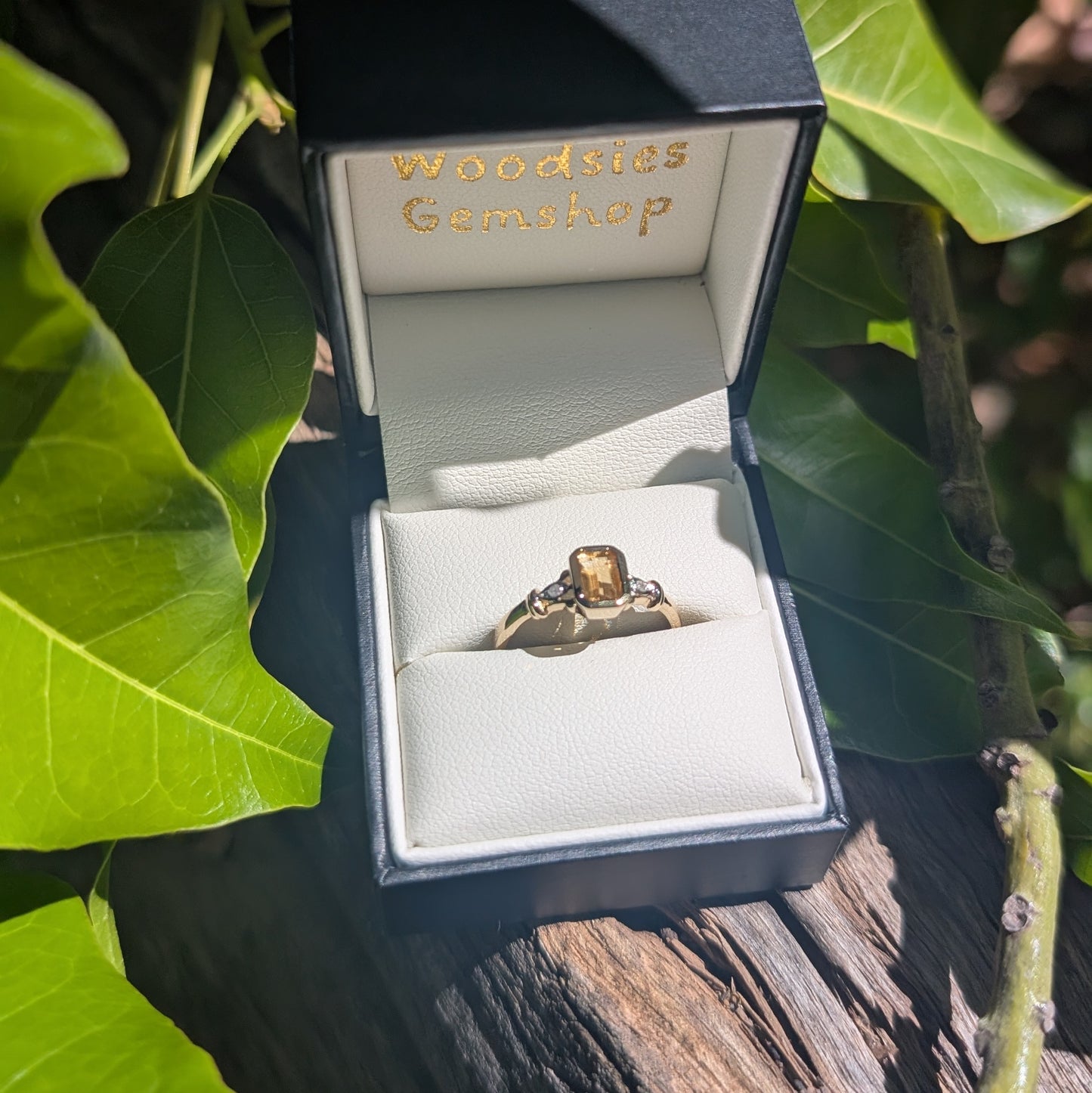 Citrine & Diamond Ring 9ct R1