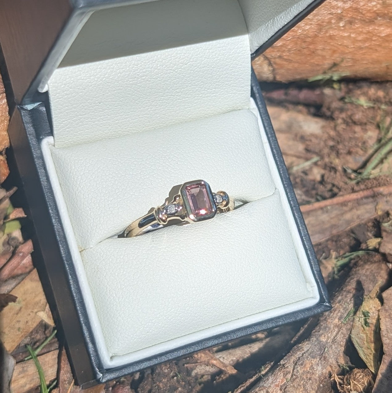 Pink Tourmaline & Diamond Ring 9ct R1