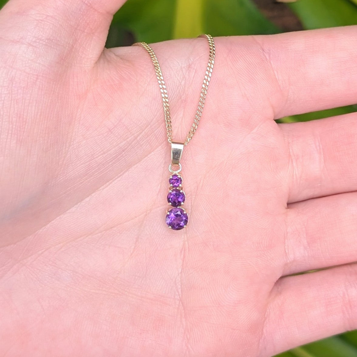 Amethyst 9ct Snowman Necklace