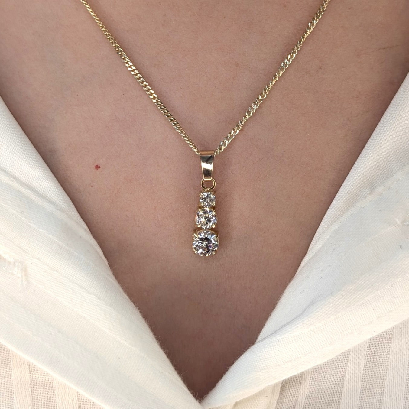 Cubic Zirconia 9ct Snowman Necklace