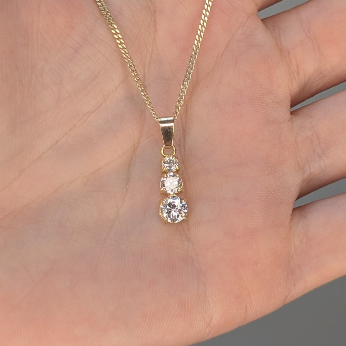 Cubic Zirconia 9ct Snowman Necklace